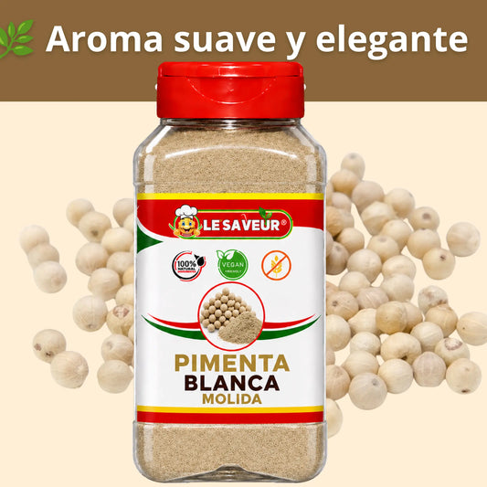 Pimienta Blanca Molida Premium | Especia Natural para Cocina Mediterránea | White Pepper Powder