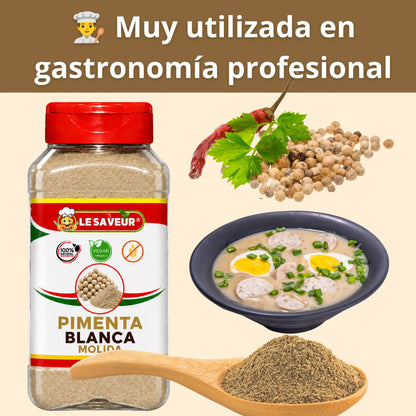 Pimienta Blanca Molida Premium | Especia Natural para Cocina Mediterránea | White Pepper Powder