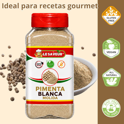 Pimienta Blanca Molida Premium | Especia Natural para Cocina Mediterránea | White Pepper Powder